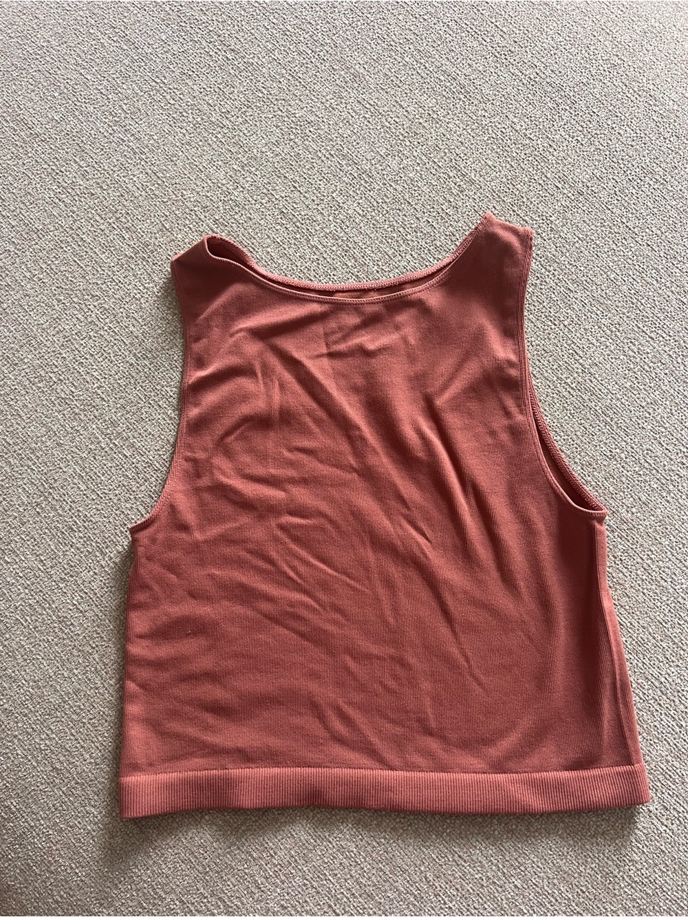 Women’s Ribbed Tank Top In Rust - Picture 2 of 3